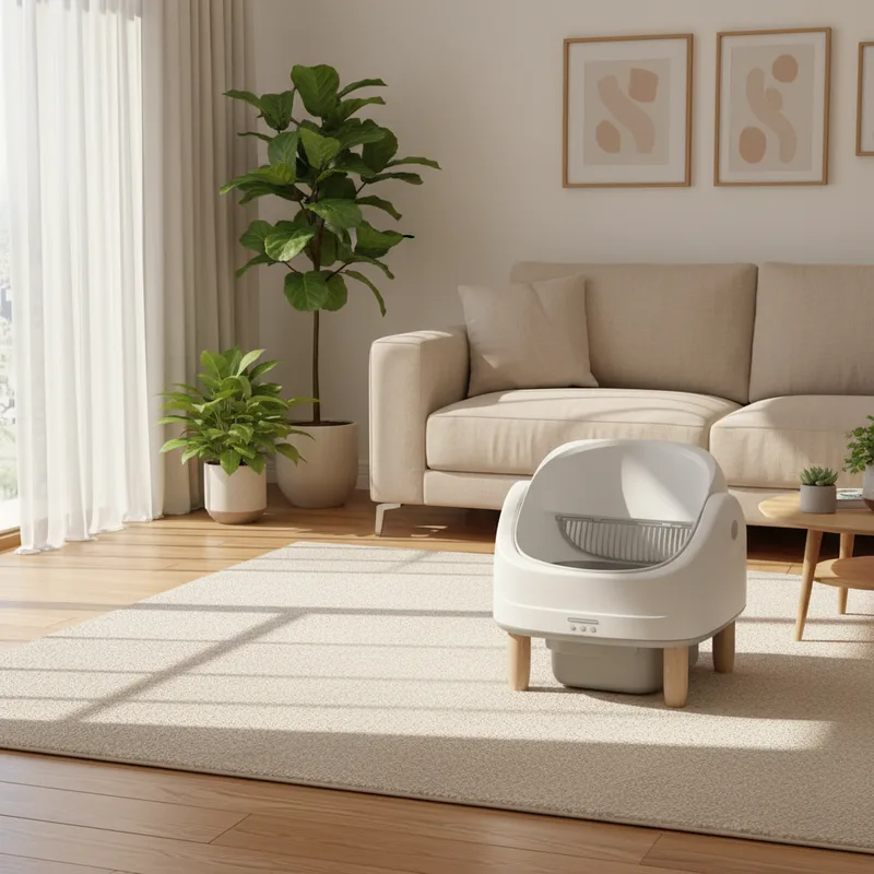 Open-Top Self Cleaning Smart Cat Litter Box APP Control Dual Safety Sensors 70L - detail