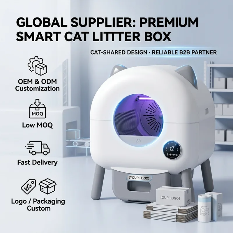 OEM Automatic Self Cleaning Cat Litter Box Smart APP Controlled Odor Free - detail