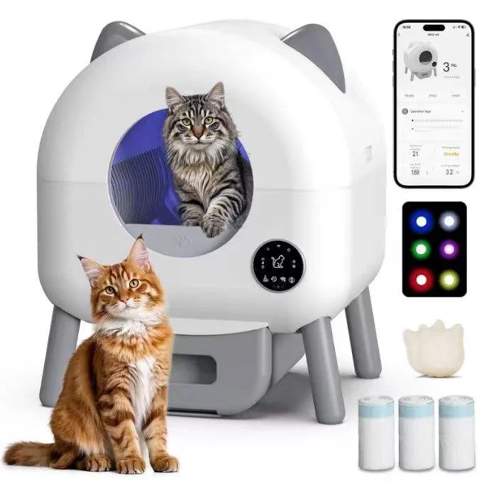 OEM Automatic Self Cleaning Cat Litter Box Smart APP Controlled Odor Free