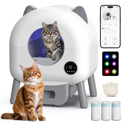 OEM Automatic Self Cleaning Cat Litter Box Smart APP Controlled Odor Free
