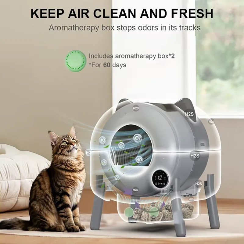OEM Automatic Self Cleaning Cat Litter Box Smart APP Controlled Odor Free