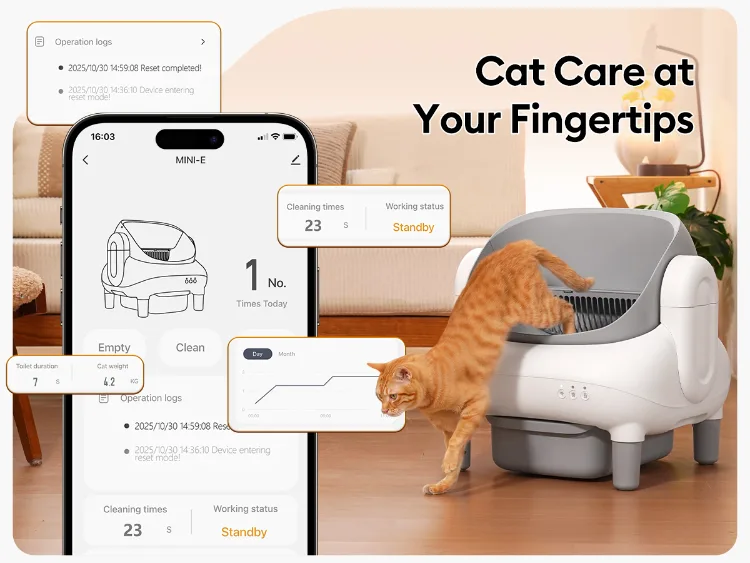 Automatic Self-Cleaning Smart Cat Litter Box 35L Plastic Drum Safety Protection - detail