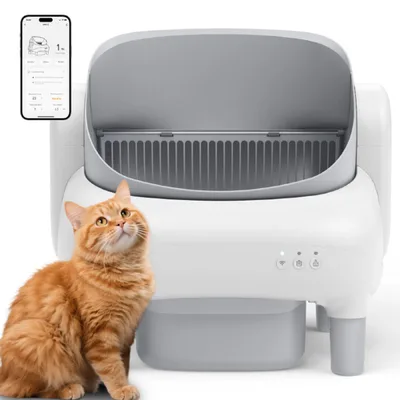 Automatic Self-Cleaning Smart Cat Litter Box 35L Plastic Drum Safety Protection
