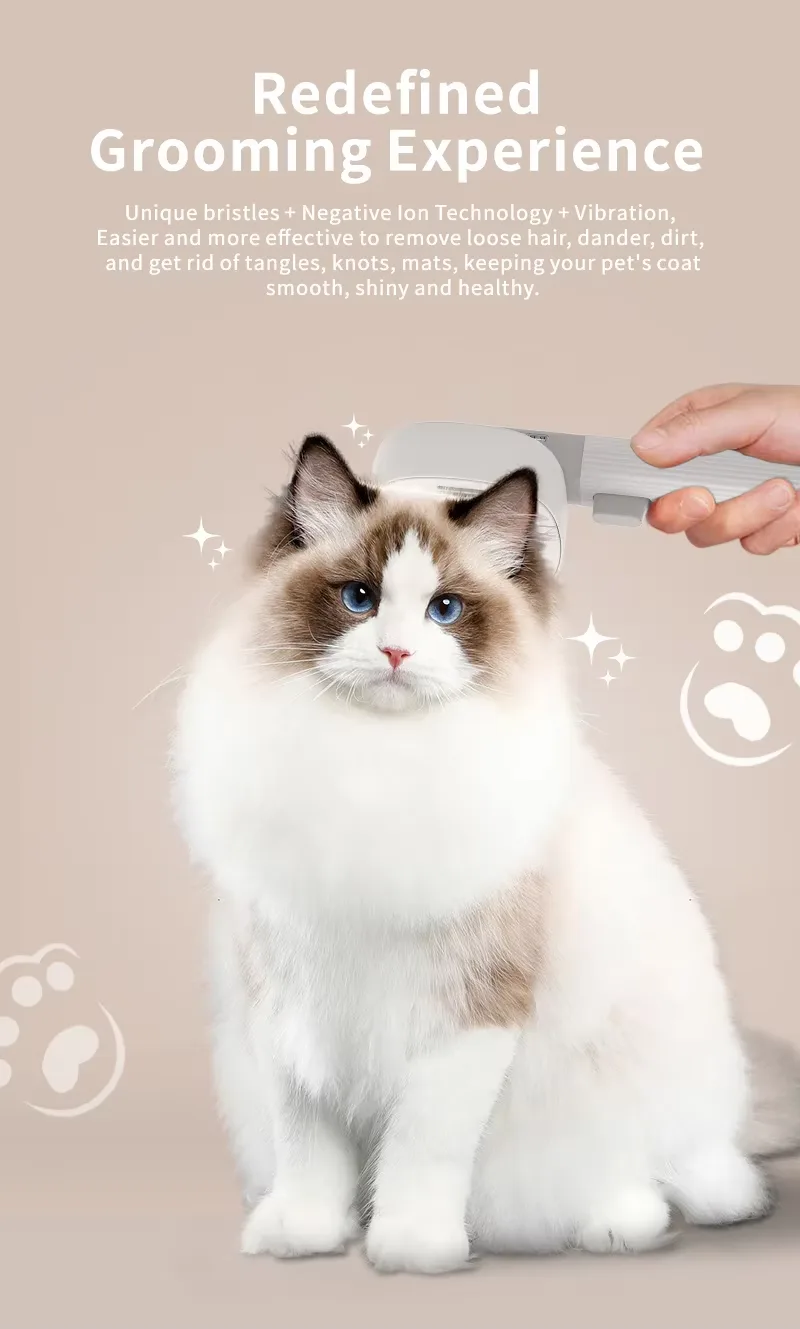 Electric Vibration Massage Pet Brush Self Cleaning Slicker Brush for Cat Dog - detail