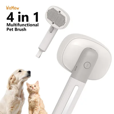 Electric Vibration Massage Pet Brush Self Cleaning Slicker Brush for Cat Dog