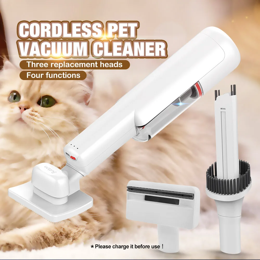 Rechargeable Cordless Pet Hair Grooming Vacuum Slicker Brush BLDC for Dog Cat - detail