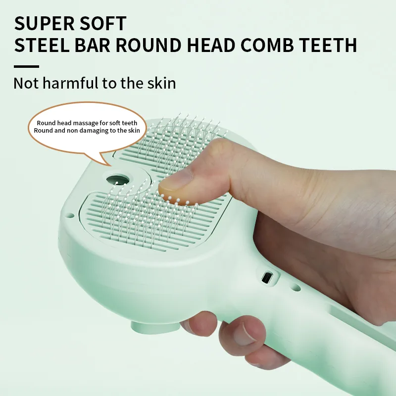 Portable Steam Cat Comb Brush Pet Hair Remover Deshedding Grooming Tool - detail