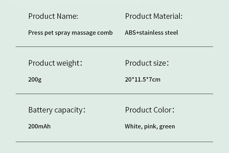 Portable Steam Cat Comb Brush Pet Hair Remover Deshedding Grooming Tool - detail