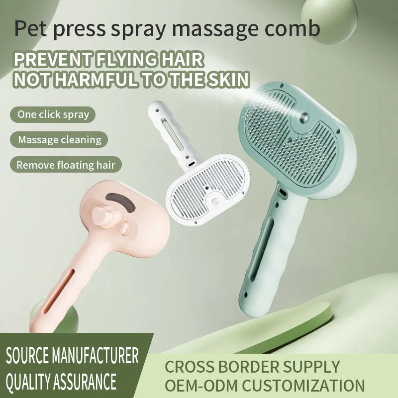 Portable Steam Cat Comb Brush Pet Hair Remover Deshedding Grooming Tool