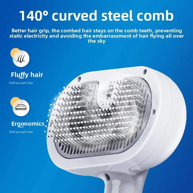 Plastic Cat Grooming Comb Spray Tool Anti-Hair-Flying Pin Brush Deshedding