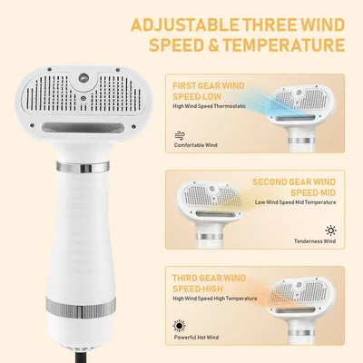 3 in 1 Rechargeable Pet Hair Steam Brush Deshedding Tool for Cats and Dogs