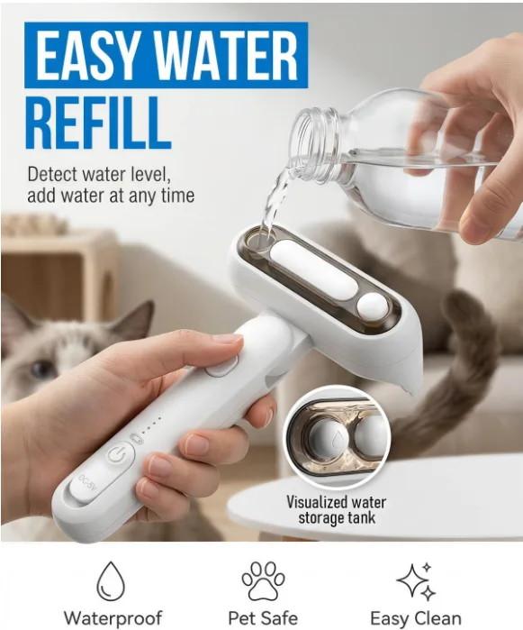 Self Cleaning Pet Grooming Kit Water Mist Spray Rechargeable Brush for Dogs Cats - detail