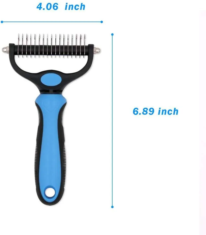 Self-Cleaning Deshedding Massage Brush Dematting Comb Groom Kit for Dogs Cats - detail