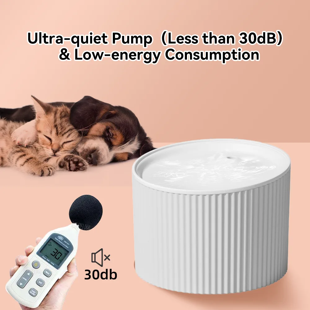 Ultra Silent Cat Water Fountain 67oz/2L Carbon Filter for Cats Small Dogs - detail