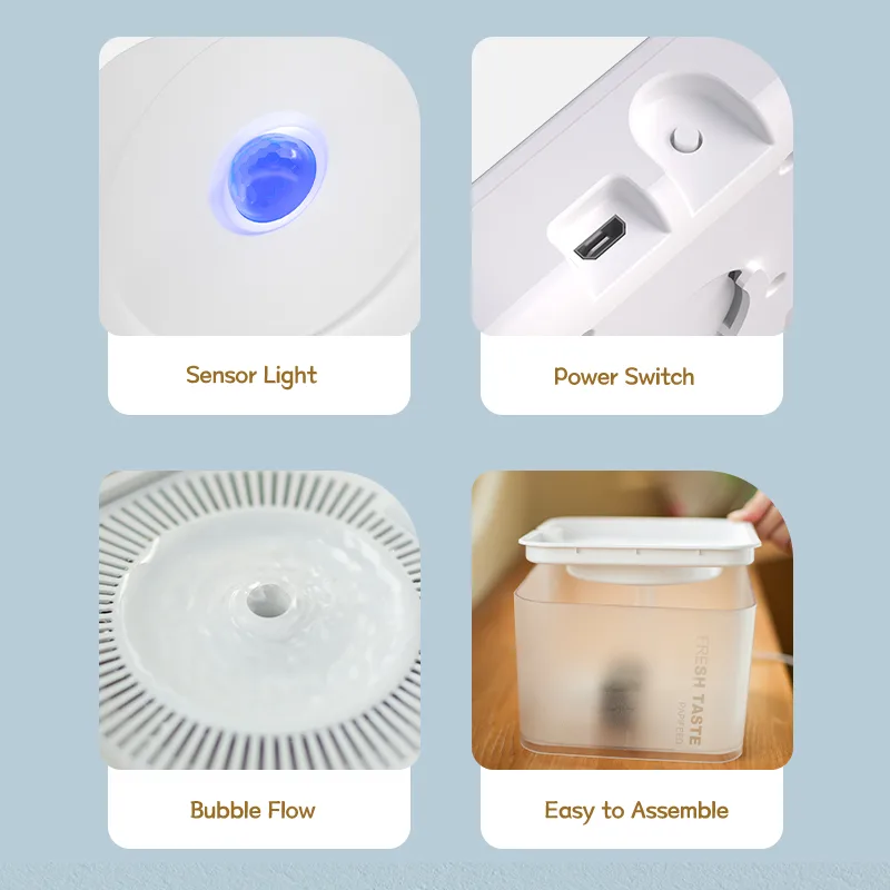 Custom LOGO Smart Automatic Pet Water Fountain 2.5L Intelligent Sensor with Filter - detail