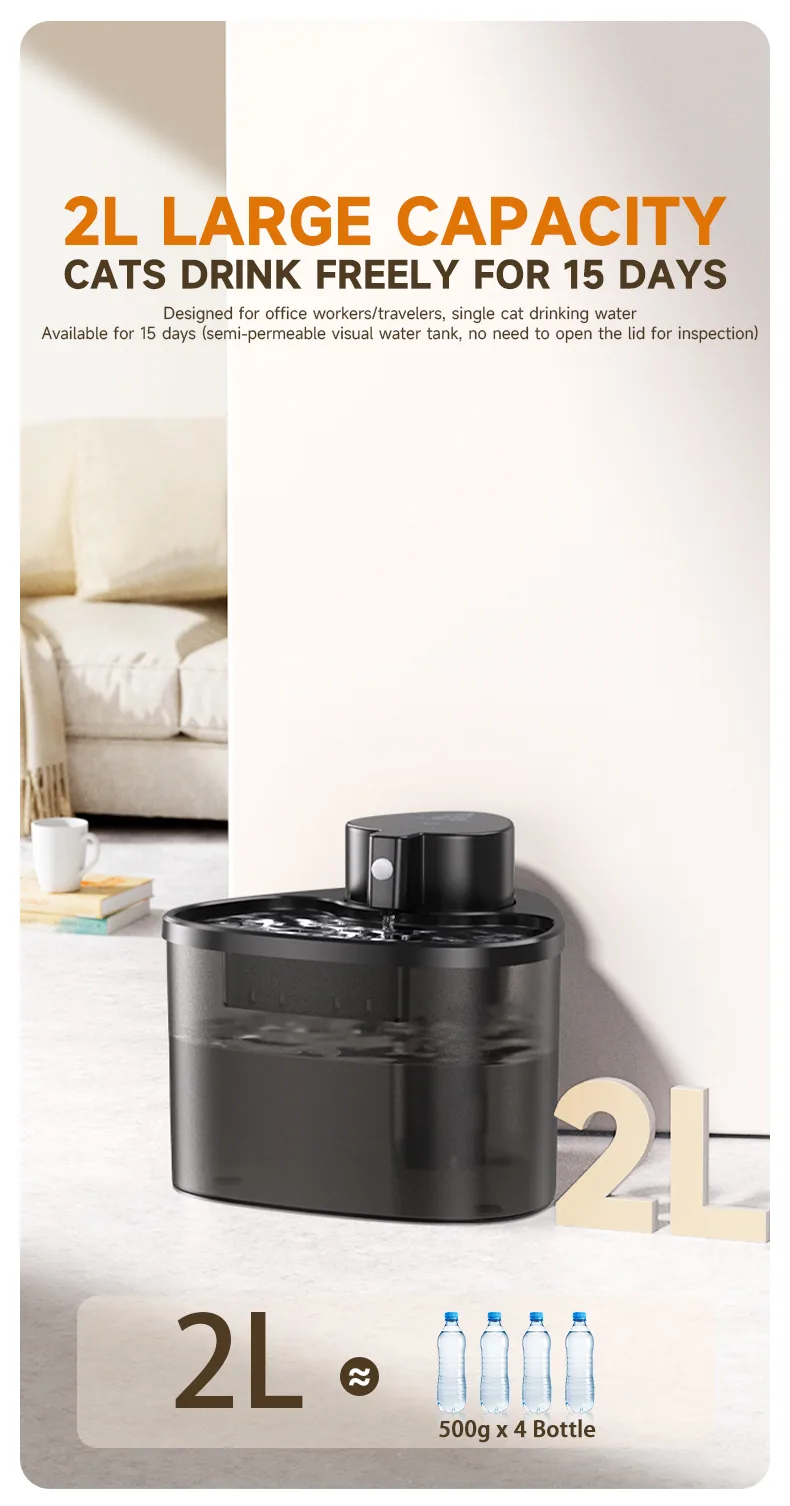 Smart Pet Water Fountain with Filter Eco-Friendly Silent Automatic Dispenser - detail