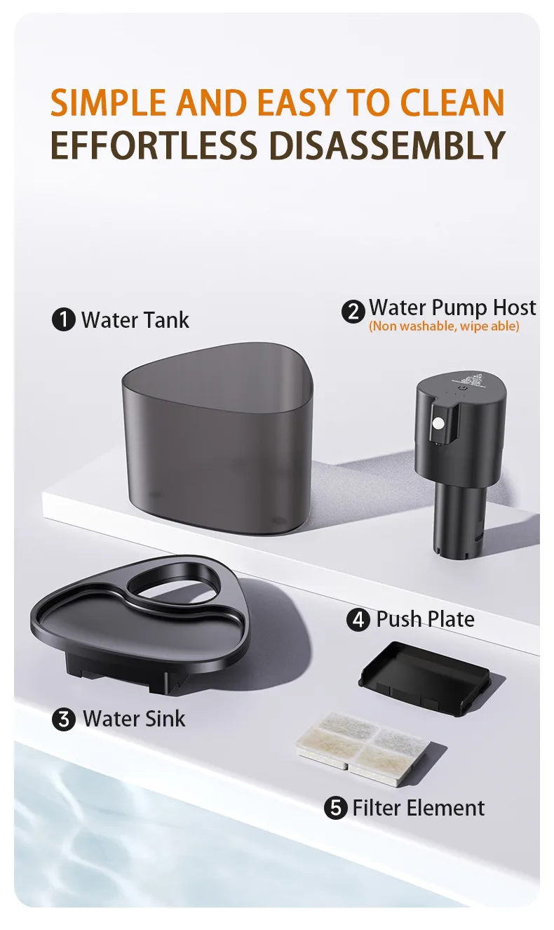 Smart Pet Water Fountain with Filter Eco-Friendly Silent Automatic Dispenser - detail