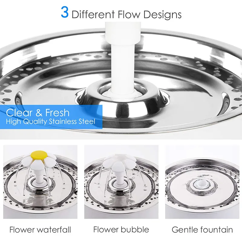 3L Automatic Cat Water Fountain Stainless Steel Smart Pet Drinking Fountain - detail