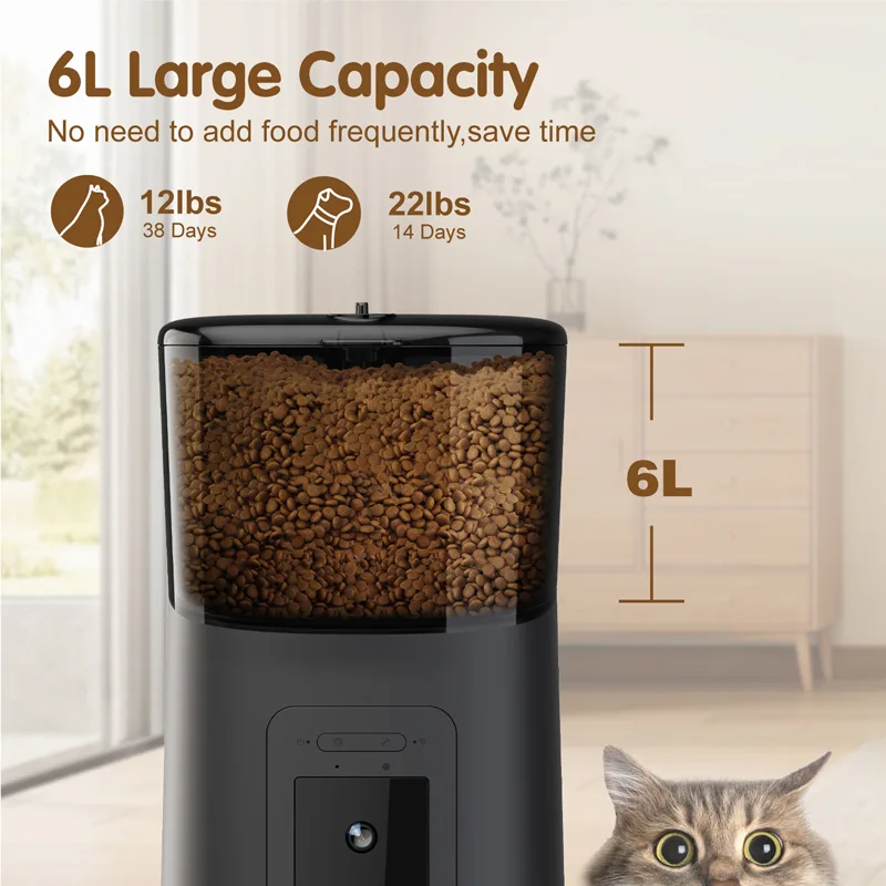 OEM Private Label Smart Pet Feeder 6L with Camera Remote Control Cat Dog - detail
