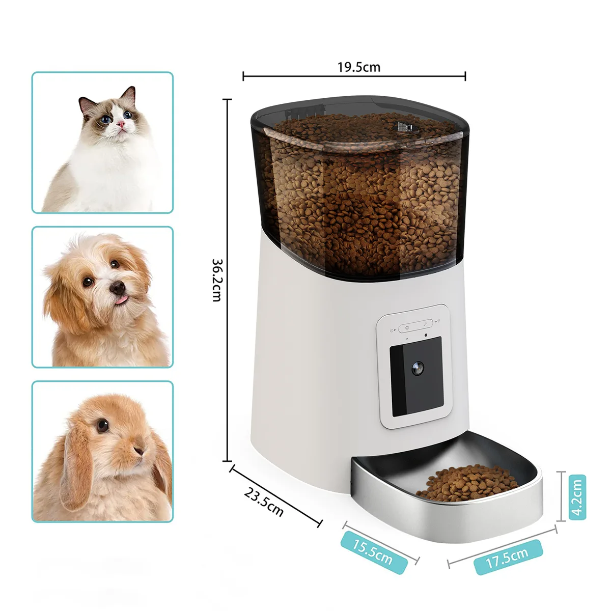 OEM Private Label Smart Pet Feeder 6L with Camera Remote Control Cat Dog - detail