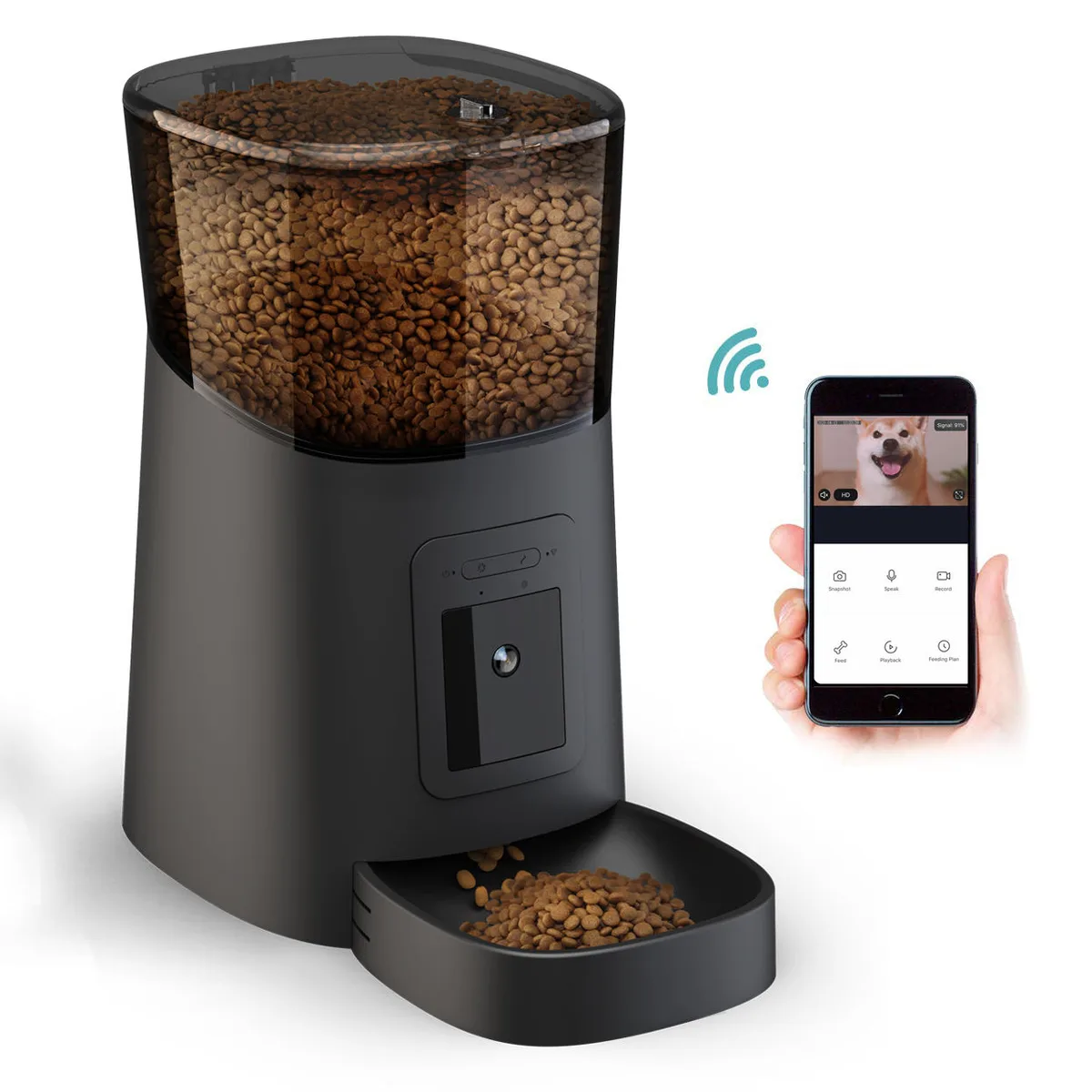 OEM Private Label Smart Pet Feeder 6L with Camera Remote Control Cat Dog