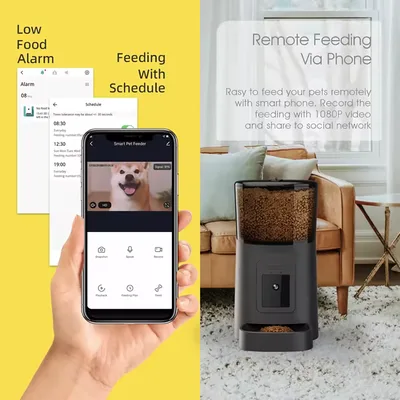 OEM Private Label Smart Pet Feeder 6L with Camera Remote Control Cat Dog