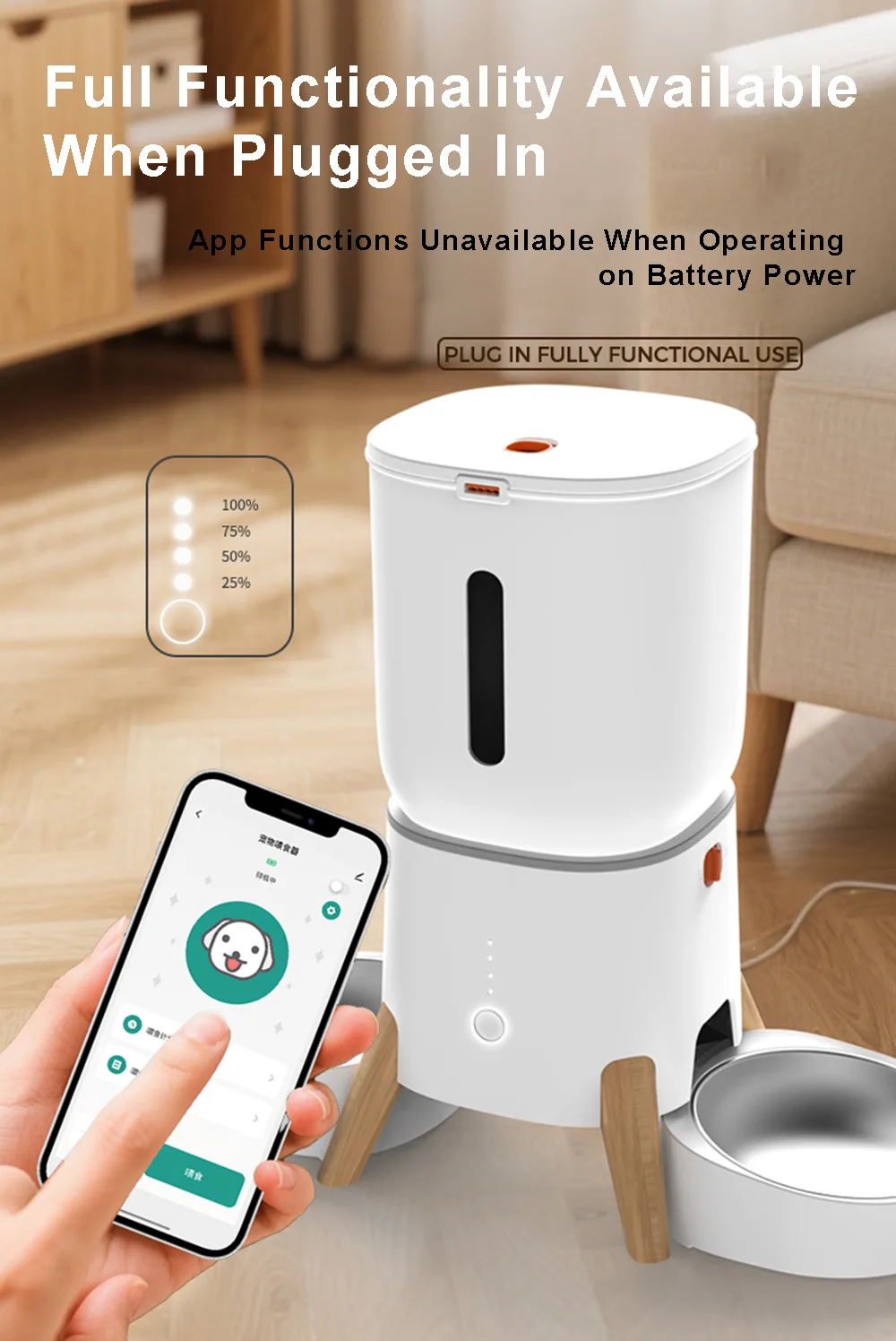 Smart Pet Feeder 5L Large Capacity WiFi APP Control Dry Food Dispenser - detail