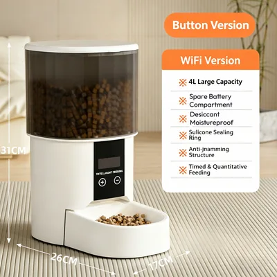 4L Automatic Pet Food Dispenser 360° Freshness Lock Tuya APP Control