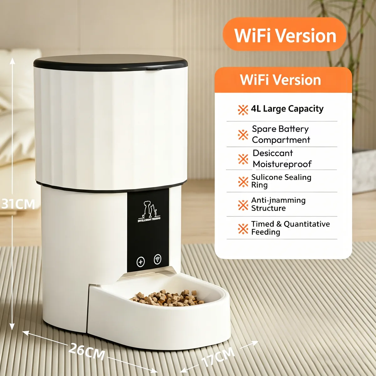 4L Automatic Pet Food Dispenser 360° Freshness Lock Tuya APP Control