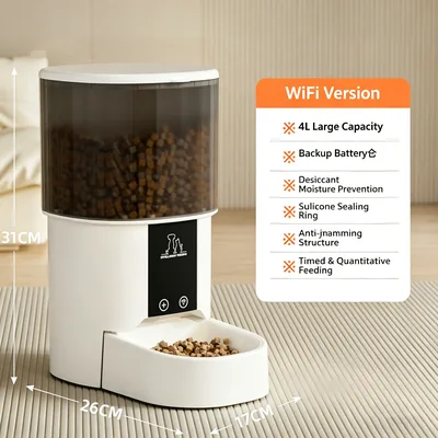 4L Automatic Pet Food Dispenser 360° Freshness Lock Tuya APP Control
