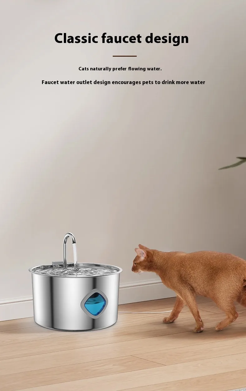 3.2L All-Stainless Steel Pet Water Dispenser Automatic Cat Dog Drinking Fountain - detail