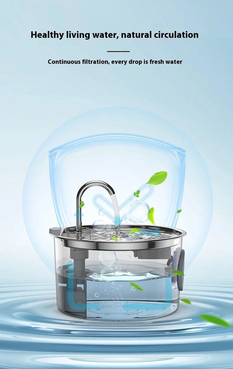 3.2L All-Stainless Steel Pet Water Dispenser Automatic Cat Dog Drinking Fountain - detail