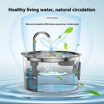 3.2L All-Stainless Steel Pet Water Dispenser Automatic Cat Dog Drinking Fountain