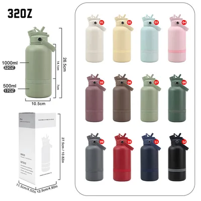 3 in 1 Portable Pet Travel Water Bottle Stainless Steel Insulated Dog Water Bottle
