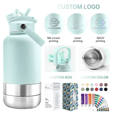 3 in 1 Portable Pet Travel Water Bottle Stainless Steel Insulated Dog Water Bottle