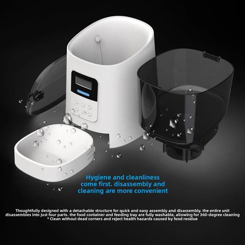Automatic Pet Feeder 6L Timed Quantitative Adapter Powered for Dogs Cats