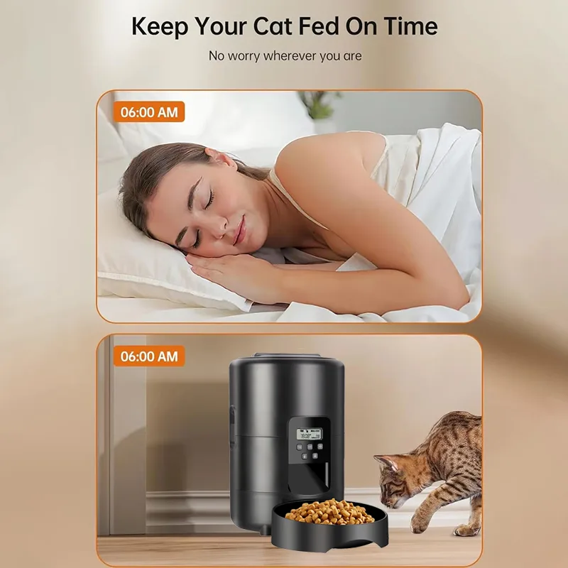 2L Smart Pet Feeder Auto Cat Food Dispenser Dry Food Bowl Button Control - detail