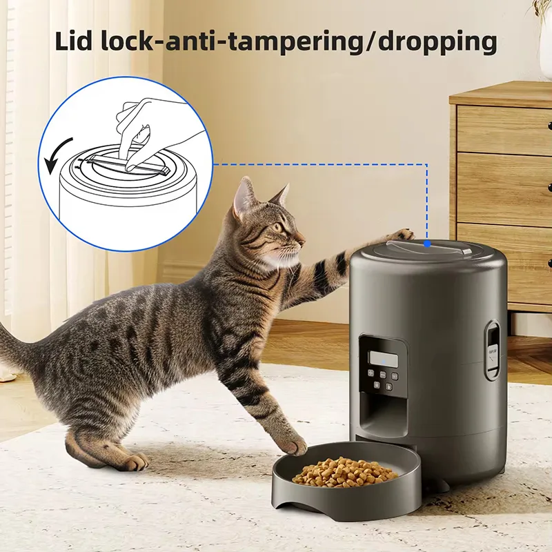 2L Smart Pet Feeder Auto Cat Food Dispenser Dry Food Bowl Button Control - detail