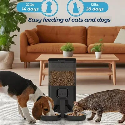 4L/6L OEM Dual Bowls Automatic Cat Feeder with Camera TUYA APP Stainless Bowl