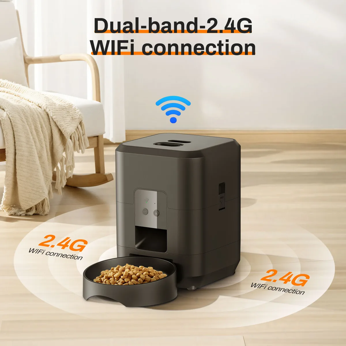 2L Smart Cat Feeder Automatic Dog Dry Food Dispenser Timed APP Control - detail