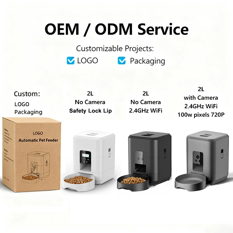 2L Smart Cat Feeder Automatic Dog Dry Food Dispenser Timed APP Control - detail