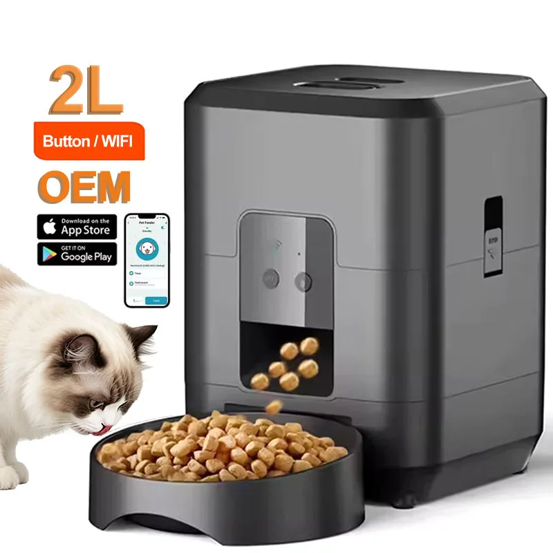 2L Smart Cat Feeder Automatic Dog Dry Food Dispenser Timed APP Control