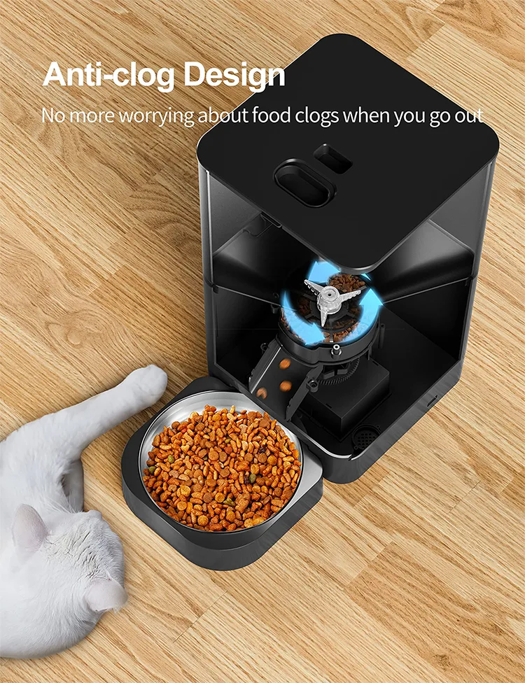 6L Stainless Steel Automatic Cat Feeder Timed Dry Food Dispenser Voice Recorder - detail