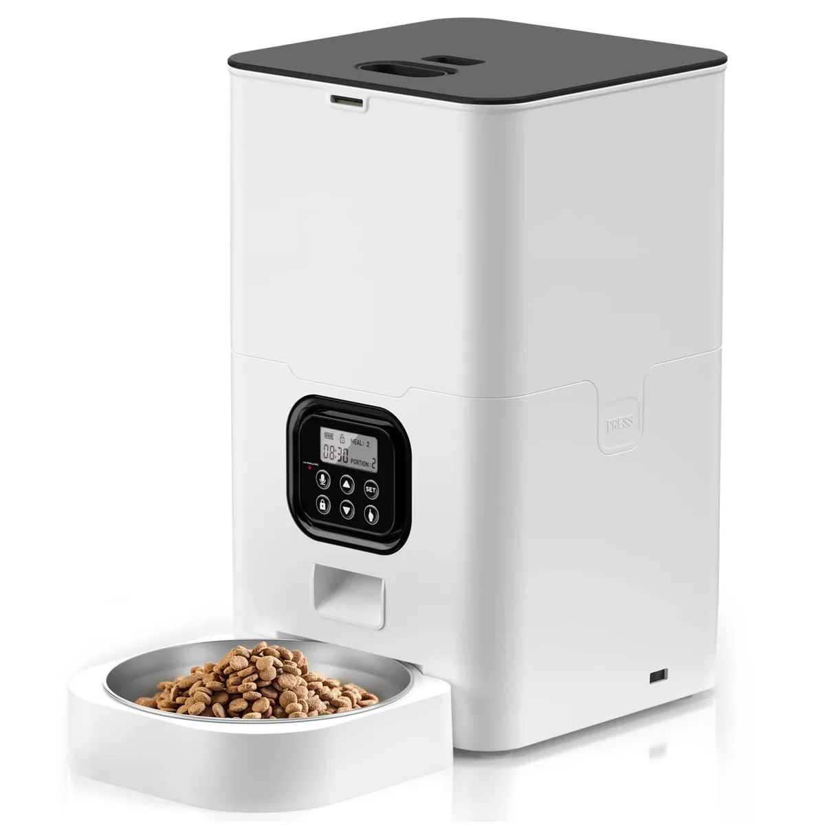 6L Stainless Steel Automatic Cat Feeder Timed Dry Food Dispenser Voice Recorder - detail