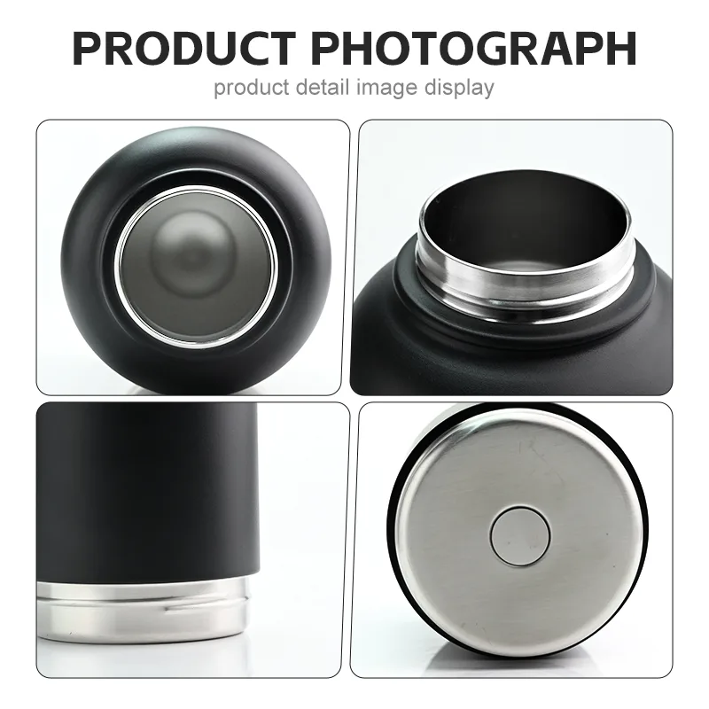32oz 3 in 1 Portable Stainless Steel Pet Travel Water Bottle with Food Container - detail