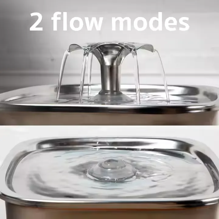 2.6L Stainless Steel Cat Water Fountain Automatic Pet Water Dispenser - detail