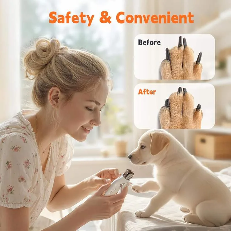 2-in-1 Rechargeable Automatic Pet Nail Grinder Eco-Friendly Grooming Tool