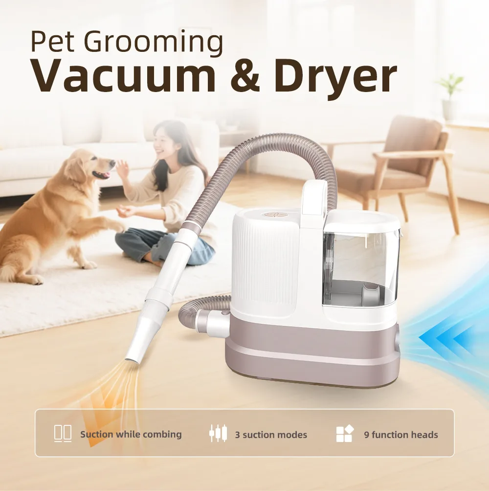 Pet Grooming Deshedding Slicker Brush Vacuum Cleaner Dryer Kit Dog Cat - detail