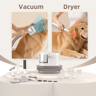 Pet Grooming Deshedding Slicker Brush Vacuum Cleaner Dryer Kit Dog Cat