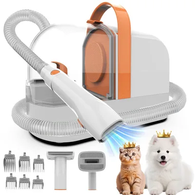 12000Pa Pet Grooming Vacuum Kit 150cm Hose Electric Clipper Brush Set